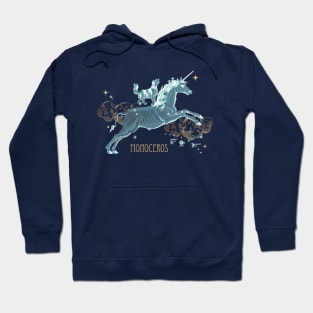 Blue Medieval Unicorn constellation Hoodie